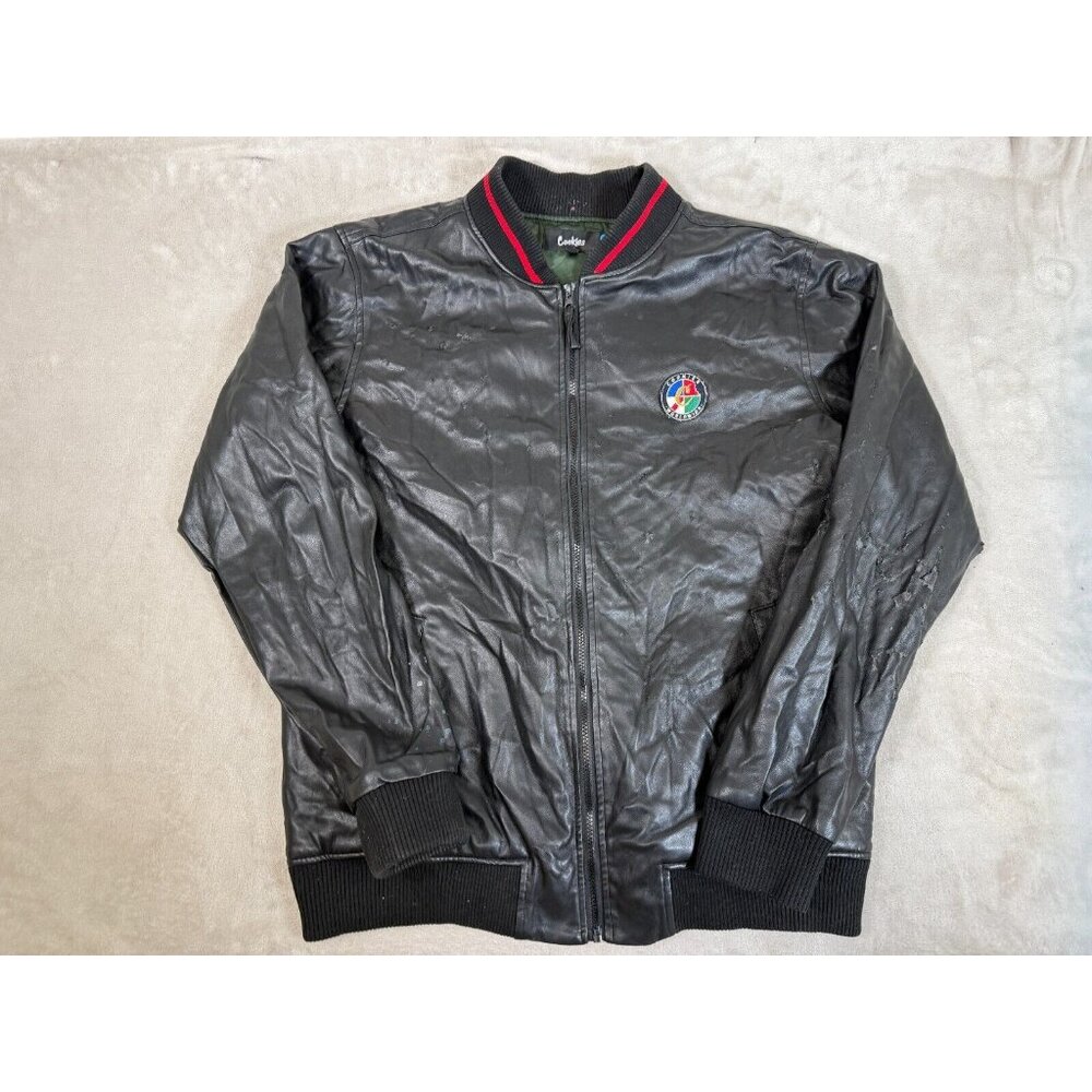 Cookies Color Block Tri-Color Zip Front Hooded Wi… - image 1